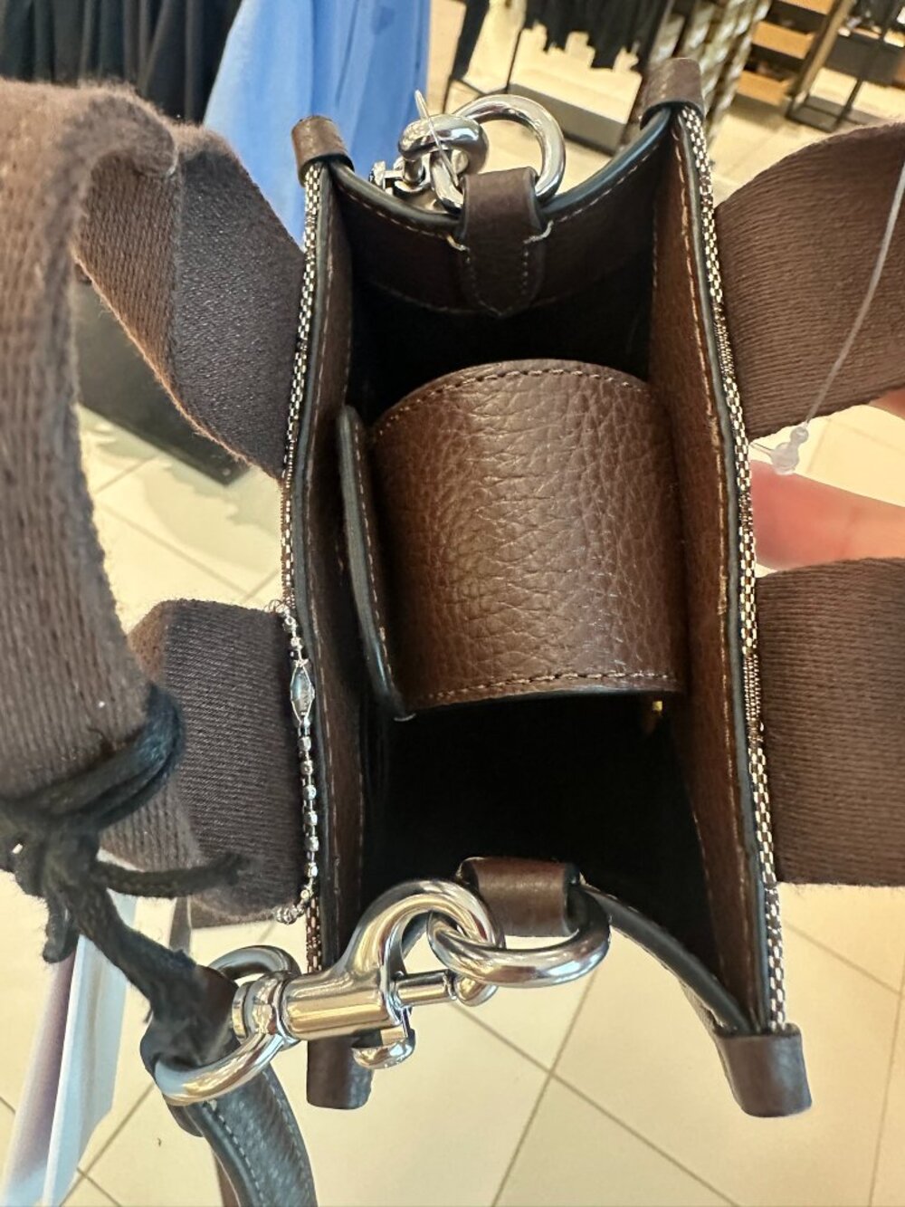 NWT! Coach CCL75 Smith Mini Tote Bag In Signature Jacquard Silver/Oak/Maple - Picture 6 of 11